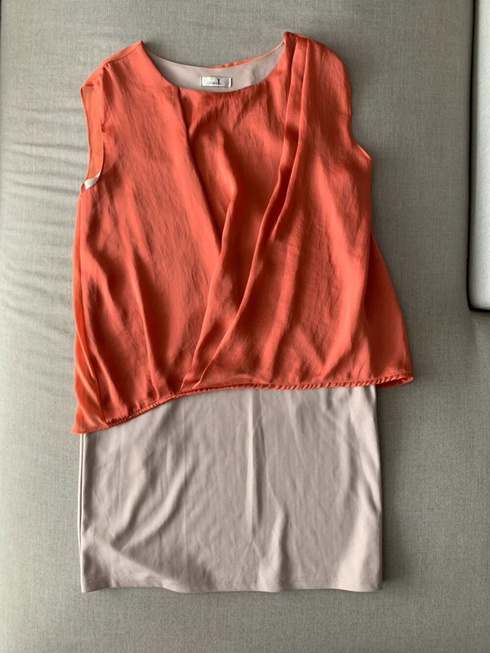 Studio L 2-Piece Style Dress – Coral & Beige